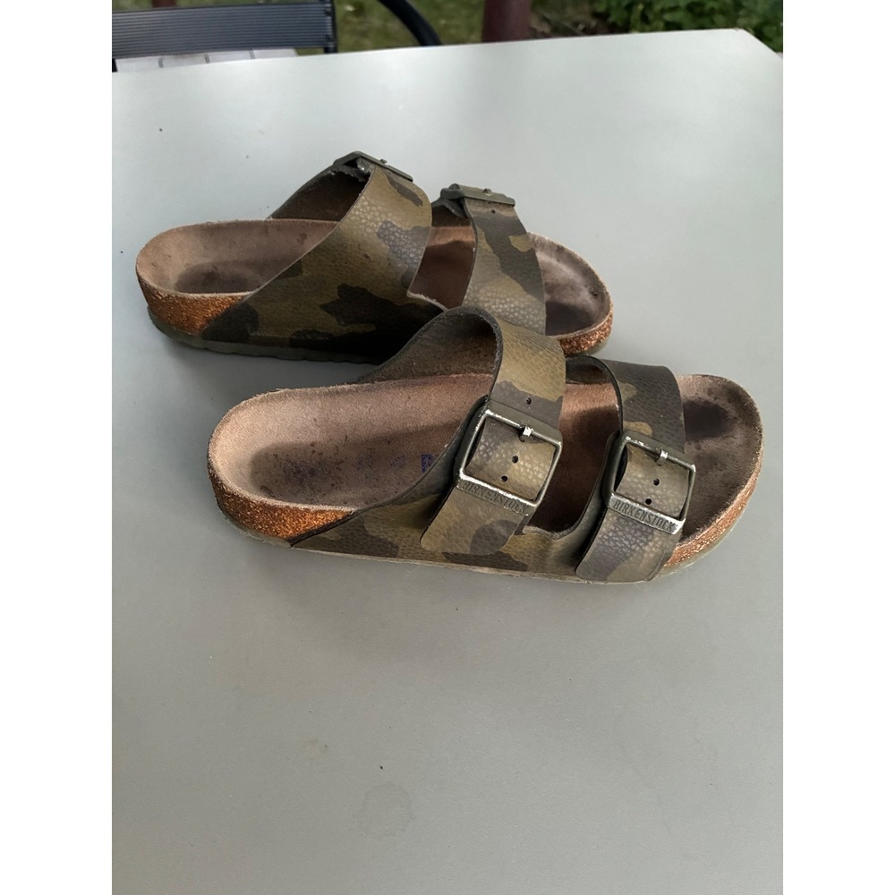 Birkenstock Arizona Camo Green Birko-Flor Slide Sandals Womens 37 (US 6) - Picture 2 of 6